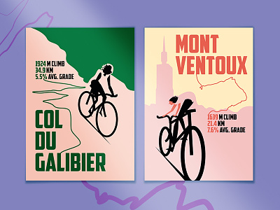 Cycling Climbs Posters 2d climb cycling design digital 2d graphic design illustration illustrator poster vector