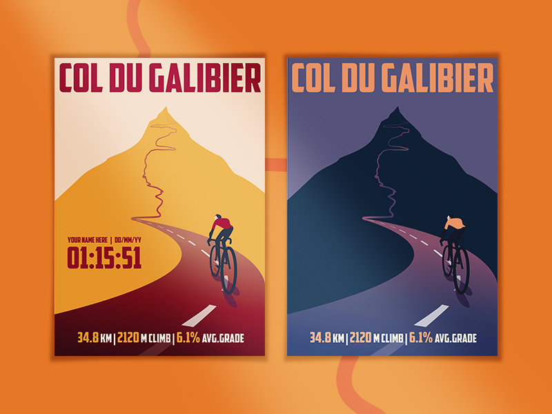 Cycling Climbs posters bike prints 2d climbs cycling adobe illustrator vector illustrator illustration graphic design design