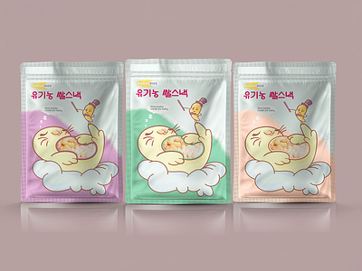 Packaging for Korean snacks animal branding design food foodie graphic design illustration illustrator korea korean koreanfood label packagedesign packaging print print design seal sealion snacks vector
