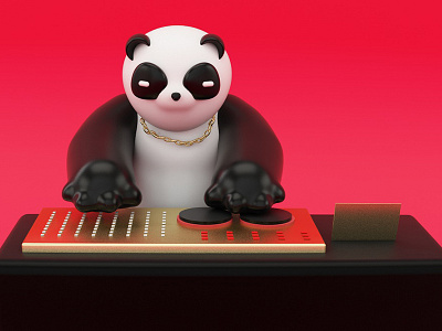 Dj Panda 3d cartel character design design diseño illustration personaje unicornio