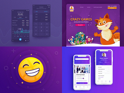 My #Top4Shots from 2018 2018 app converter design dribbble ecommerce emoji fun illustration mobile purple top4shots ui ux web design web design