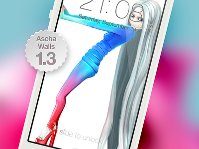 iOS 7 girl app ascha background character girl hair illustration ios 7 ios7 iphone mobile wallpaper