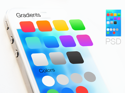 iOS 7 gradients and colors PSD apple colorful colors free gradients ios ios 7 new pds update