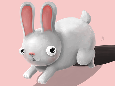 Big fat rabbit for my wallpaper app character cute hare illustration pink rabbit