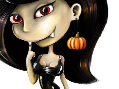 Halloween is coming! character girl halloween illustration knife photoshop pumpkin sexy teeth vampire