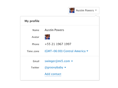 Profile Dropdown