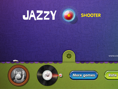 Jazzy Shooter - settings button game ios iphone logo menu monkey record settings splash vinyl