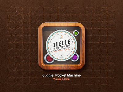 Juggle: Pocket Machine. 60s arkanoid game hipster icon iphone ipod laser leds pattern pinball puddle puk retro texture vintage