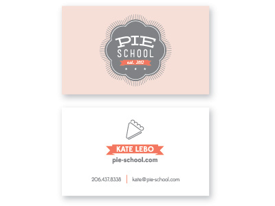 Pie School Business Card business card