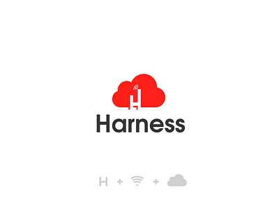 harness cloid logo cloud logo logo mark minimal logo minimalist logo modern logo tech logo technology wifi logo