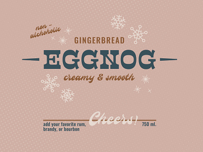 Eggnog Bottle Label alcohol beverage christmas drink eggnog holiday mockup snow snowflake type typography