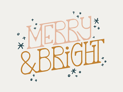 Merry & Bright branding christmas christmas tree color december design handlettering holiday illustration type typography vector