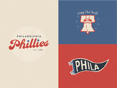 Philadelphia Phillies american typewriter baseball bell gritty liberty mlb phanatic philadelphia phillies philly red white and blue reimagined