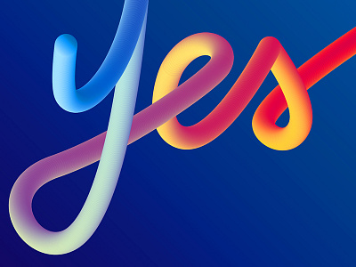 Yes typography vector