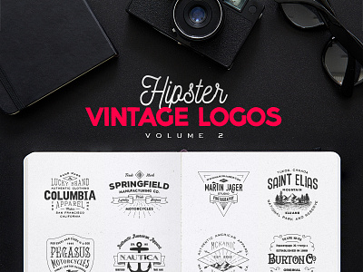 Hipster Vintage Logos Volume 2 free hipster icon insignia kit logo pack premium retro stamp typography vintage