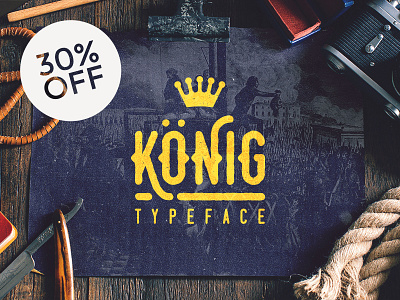 König Typeface antique bedge emblems font hipster insignia logo old retro stamp typography vintage