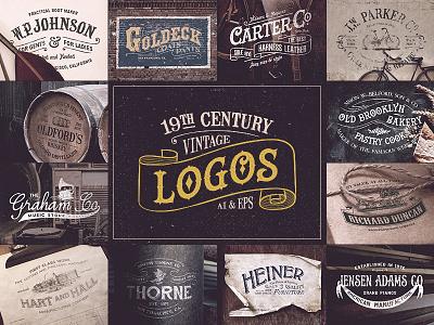 19th Century Vintage Logos font free insignia kit logo logos pack premium retro stamp typography vintage