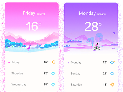 Beautiful weather illustrations