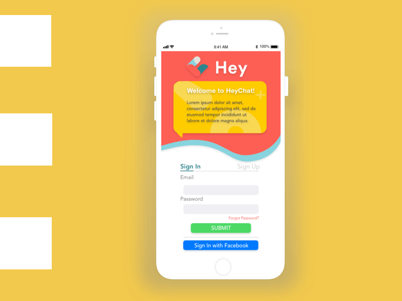 HeyChat - A chat app design animation app design ui ux