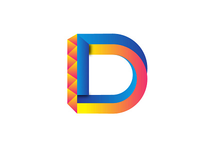 D Logo alphabetic gradient logo swirilling