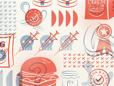 Food Transparency in America branding design editorial illustration food illustration lockup pattern pattern design procreate vector