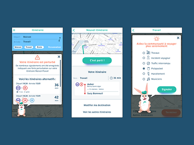 Public transport app app app design bus colorful design flat illustration interface map mascotte metro paris public transport travel ui ux vector