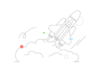 Just a rocket branding colorful design flat icon illustration illustrator interface logo minimal vector