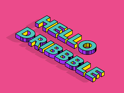 Hello Dribbble debut dribbbleworld hellodribbble memphis ui 插图 设计