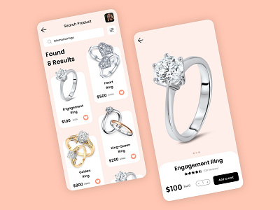 Jewellery Shopping App UI Design adobe xd app application branding design figma illustration jewellery shopping app typography ui ui design user experience