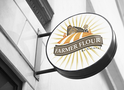 Farmer Flour Logo Design branding flour logo illustration logo logo art logo deisgn