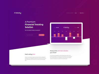 Reezy illustration interface landing landing page service site ui ux website