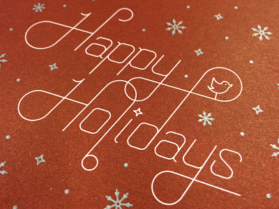 Happy Holidays art custom drawn font hand line monoweight typeface