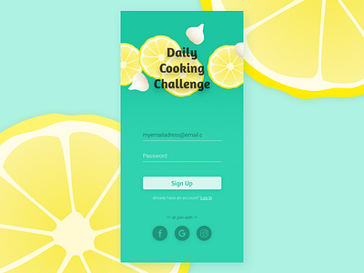 (Redesign) Daily UI #1 Sign Up black dailyui green yellow