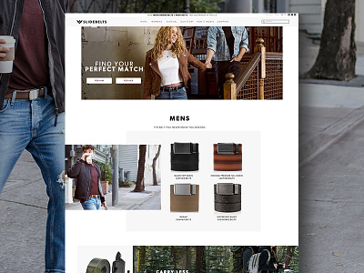 SlideBelts Inc. Homepage Revamp belts branding company layout mens redesign revamp ui design ux design webdesign website womens