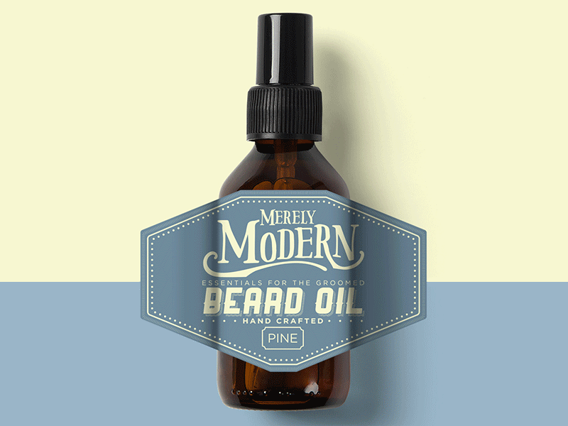 Merely Modern Beard Oil beard beard oil bottle classic classy essentials gentleman gif groomed mockup modern oil
