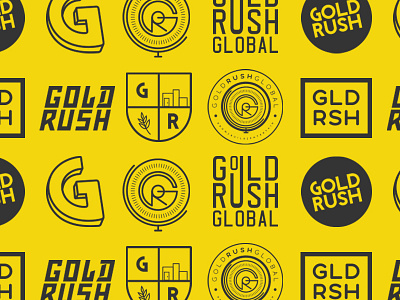 Gold Rush Global Branding adobe brand branding g g logo gold identity illustrator kit logos pen tool yellow