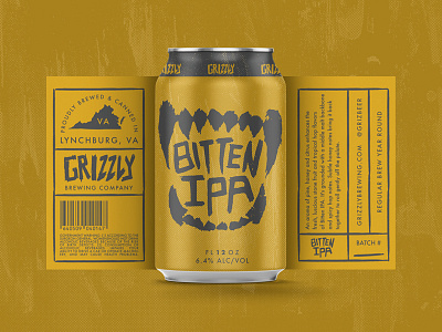 Bitten IPA Label bear beer branding brewery can concept identity illustrator ipa label logo mockup