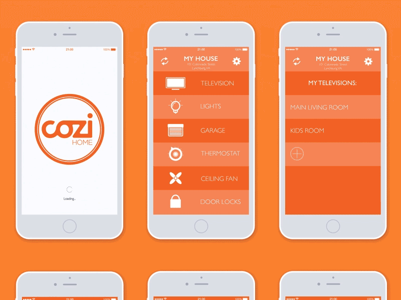 Cozi Home App app app design branding concept illustration iphone logo mobile orange user interface ux design uxui