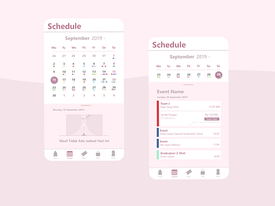 JKT48 Schedule app application calendar idol illustration schedule show ui ui ux ui design ux ux design