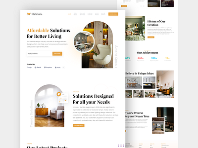 Interior Design Landing Page Design creative design home home decore interior interior design landing page minimal property ui design web design website