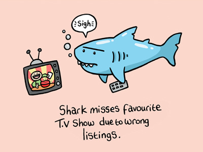 Shark TV cute illustration self published sharks