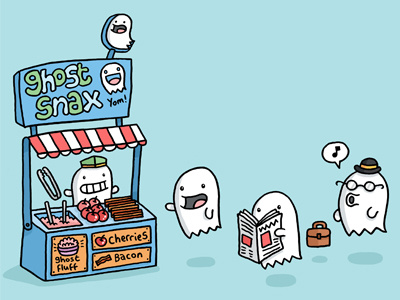 Lunch Time In Ghost Town! cartoon cute ghosts