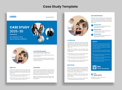 Case Study Creative Template, Flyer Template, Double Side Flyer, advertisement background banner branding case study design flyer graphic design newsletter vector