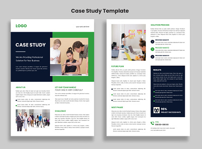 Case Study Template, Flyer Template, Double Side Flyer, Poster advertisement background branding case study design flyer newsletter template vector
