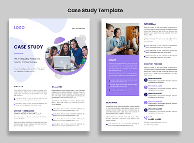 Case Study flyer template with minimal design, Double Side Flyer advertisement background banner branding case study design flyer illustration logo newsletter template ui vector