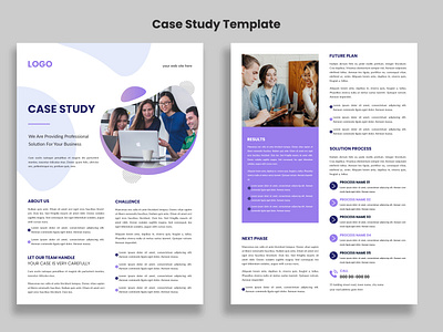 Case Study flyer template with minimal design, Double Side Flyer