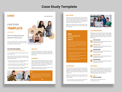 Minimalist Case Study flyer template design, Double Side Flyer