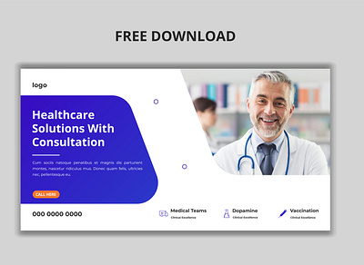 Medical Banners Ad Vector Template minimal