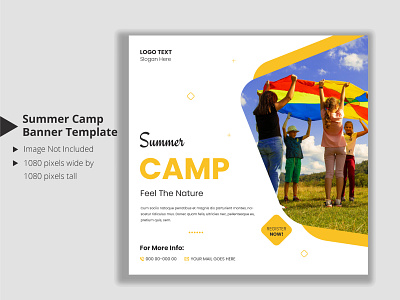 Summer camp social media and web banner template multipurpose
