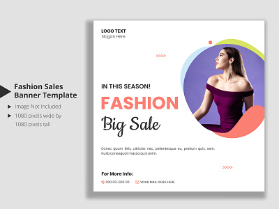 Fashion sale social media posts and web banner template clothing store